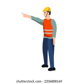 Engineer surveyor. Flat vector illustration