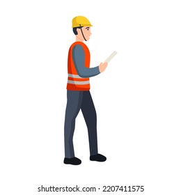 Engineer surveyor. Flat vector illustration