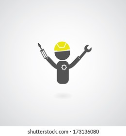 engineer symbol on gray background 