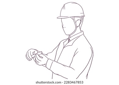 Ilustración de vectores a mano realizada por ingenieros