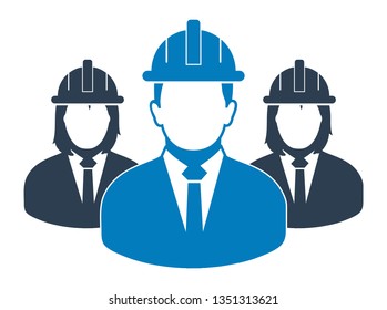  Engineer Team Icon. Flat style vector EPS.