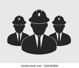 Engineer Team Icon on gray background