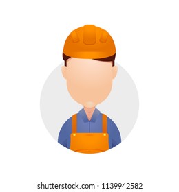 Engineer technician avatar head plain icon illustration