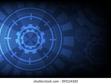 Engineer and Technology Concept on Dark Blue Background