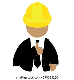 engineer thumbs up icon vector illustration isolated background