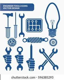 Engineer tool icon set design,clean vector