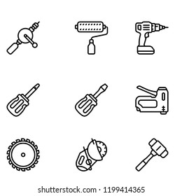 engineer tool icon set vector