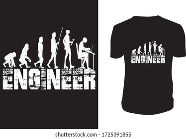 Engineer T-Shirt and Apparel Trendy Design - Typography T Shirt Design