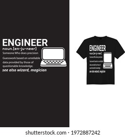 engineer t-shirt design vector templet