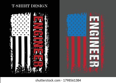 engineer USA flag t-shirt design. USA flag engineer t-shirt design