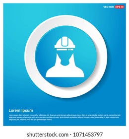 Engineer user Icon Abstract Blue Web Sticker Button
