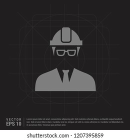 Engineer user Icon - Black Creative Background - Free vector icon