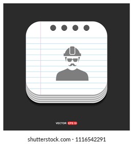 Engineer user Icon - Free vector icon