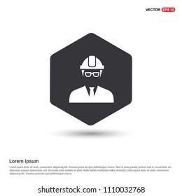 Engineer user Icon Hexa White Background icon template - Free vector icon