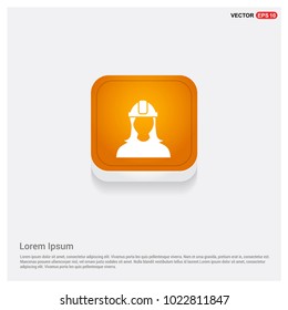Engineer user Icon Orange Abstract Web Button