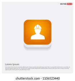 Engineer user Icon Orange Abstract Web Button
