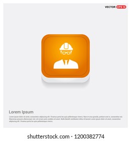 Engineer user Icon Orange Abstract Web Button - vector icon