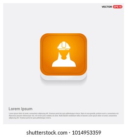 Engineer user Icon Orange Web Button