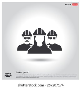engineer users. worker User Icon. industrial user group icon. Engineer Community. Icons for Engineer. construction industry engineer workers icons. Flat style design Pictogram icon.