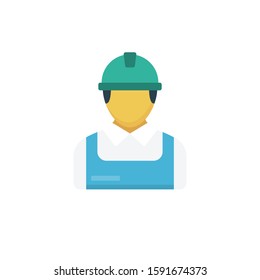 engineer vector flat color icon 