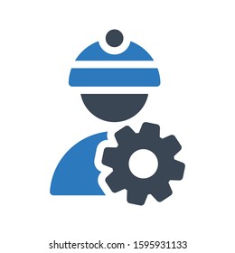 engineer vector glyph color icon 