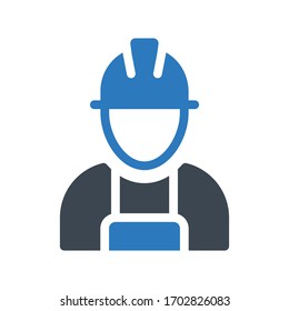 icono de color de glifo vectorial de ingeniero 