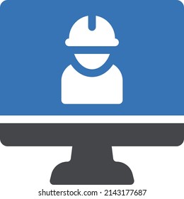 engineer vector glyph color icon