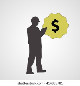 An engineer vector icon, construction manager sign, superviser symbol