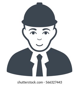Engineer vector icon. Flat smooth blue symbol. Pictogram is isolated on a white background. Designed for web and software interfaces.