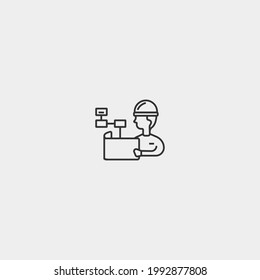 Signo de ilustración de icono del vector del ingeniero