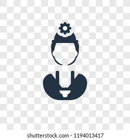 Engineer vector icon isolated on transparent background, Engineer transparency logo concept