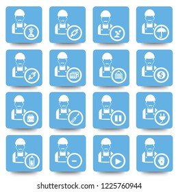 Engineer vector icon set