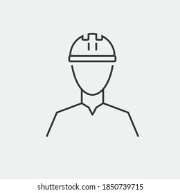 engineer vector icon wearing helmet industry worker