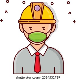 engineer  Vector illustration on a transparent background. Premium quality symmbols. Vector line flat icons for concept and graphic design.