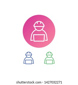 Engineer Vector Illustration, outline sign with colorful gradient