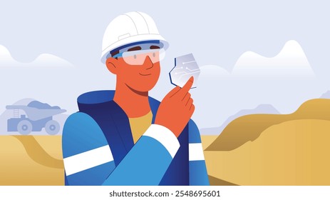 Engineer wearing hard hat standing at work