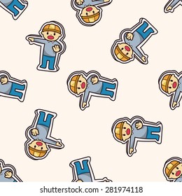 engineer worker , cartoon seamless pattern background