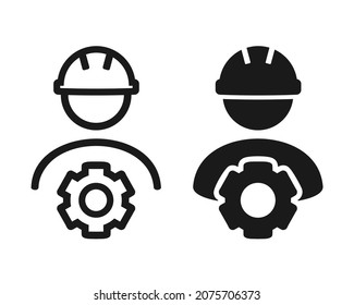 Engineer worker with cogwheel icon. Illustration vector