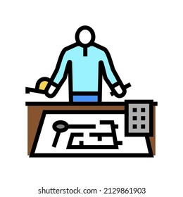 engineer worker color icon vector. engineer worker sign. isolated symbol illustration