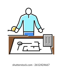 engineer worker color icon vector. engineer worker sign. isolated symbol illustration