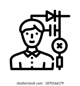 engineer worker line icon vector. engineer worker sign. isolated contour symbol black illustration