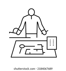 engineer worker line icon vector. engineer worker sign. isolated contour symbol black illustration