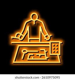 engineer worker neon light sign vector. engineer worker illustration