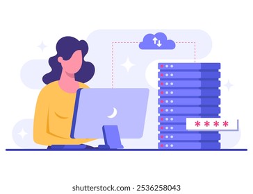 Engineer working with cloud computing and database service, Synchronize data, Secure file sharing, Upload and download files in the cloud server, Data backup, Online cloud storage
