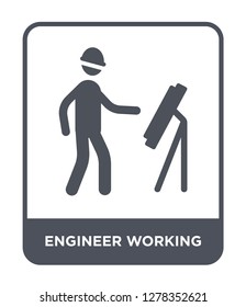 engineer working icon vector on white background, engineer working trendy filled icons from Behavior collection, engineer working vector illustration