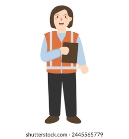 An engineer working in the the industrial illustration