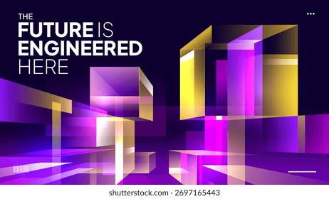 Engineered Future - 3D Technology Architecture Abstract Design