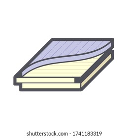 Diseño de icono vectorial de material de madera sobre fondo blanco.