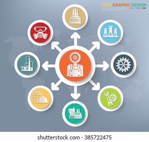 Engineer,Industry and factory concept info graphics design,clean vector