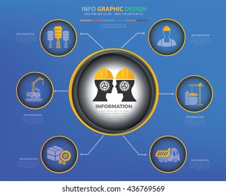 Engineer,Industry info graphic design on blue background,vector